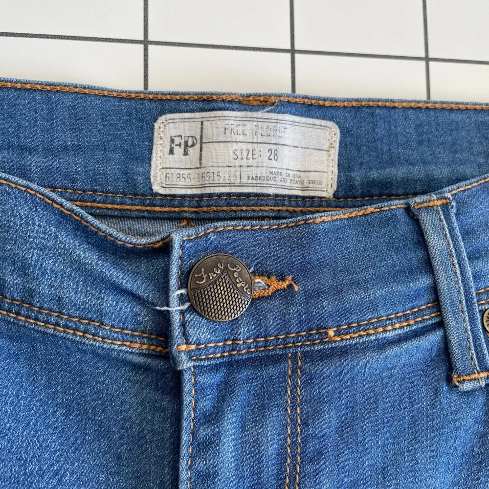 Free People We The Free Skinny‎ Jeans 28 Blue Crush Stretch Denim Jeggings USA